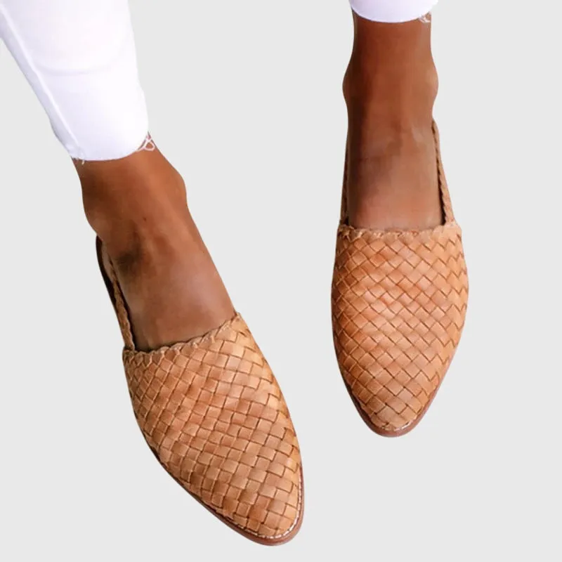 Norielle mules dámské světle hnědé pletené špičaté