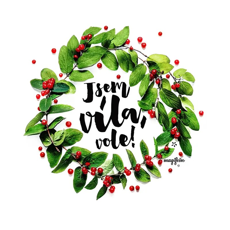 Magifešn ROLL Jsem víla, vole! tričko Red Berries biobavlna