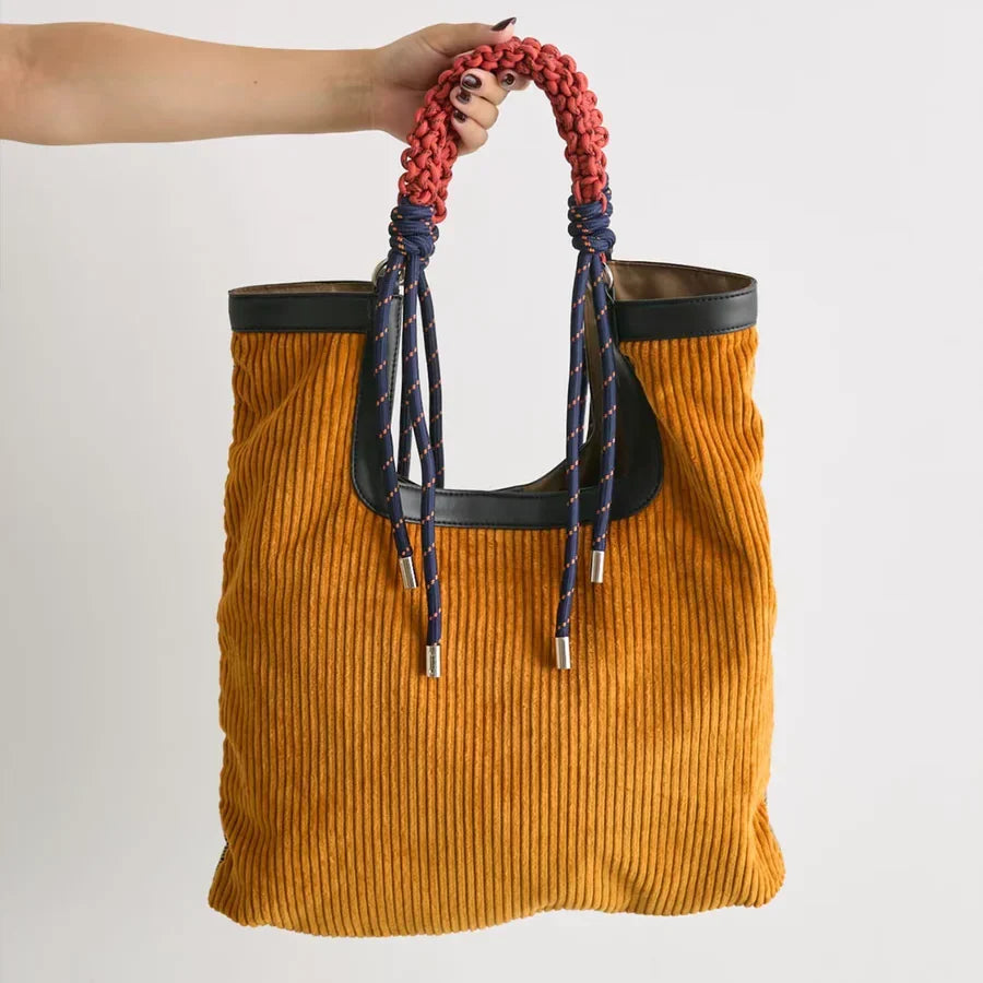 Norielle manšestrová kabelka shopper žlutá