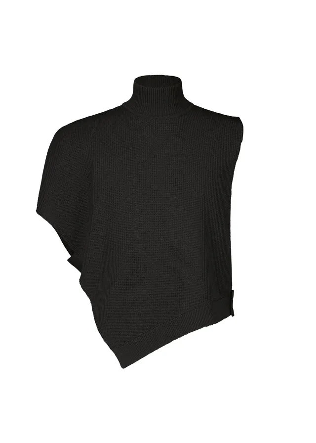 Issey Miyake Wafer Knit top černý asymetrický pánský