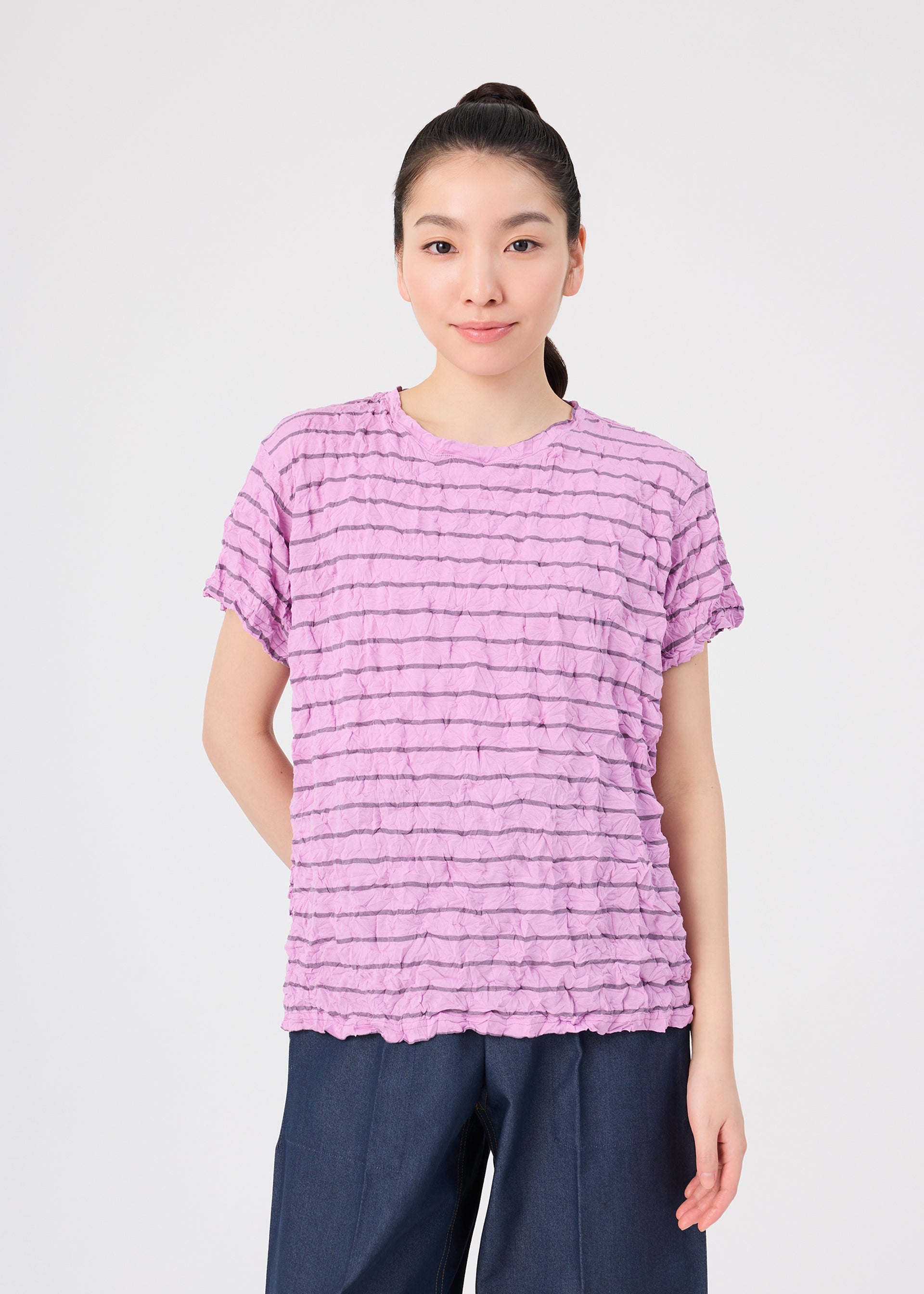 me Issey Miyake Stripe Meringue pruhované tričko