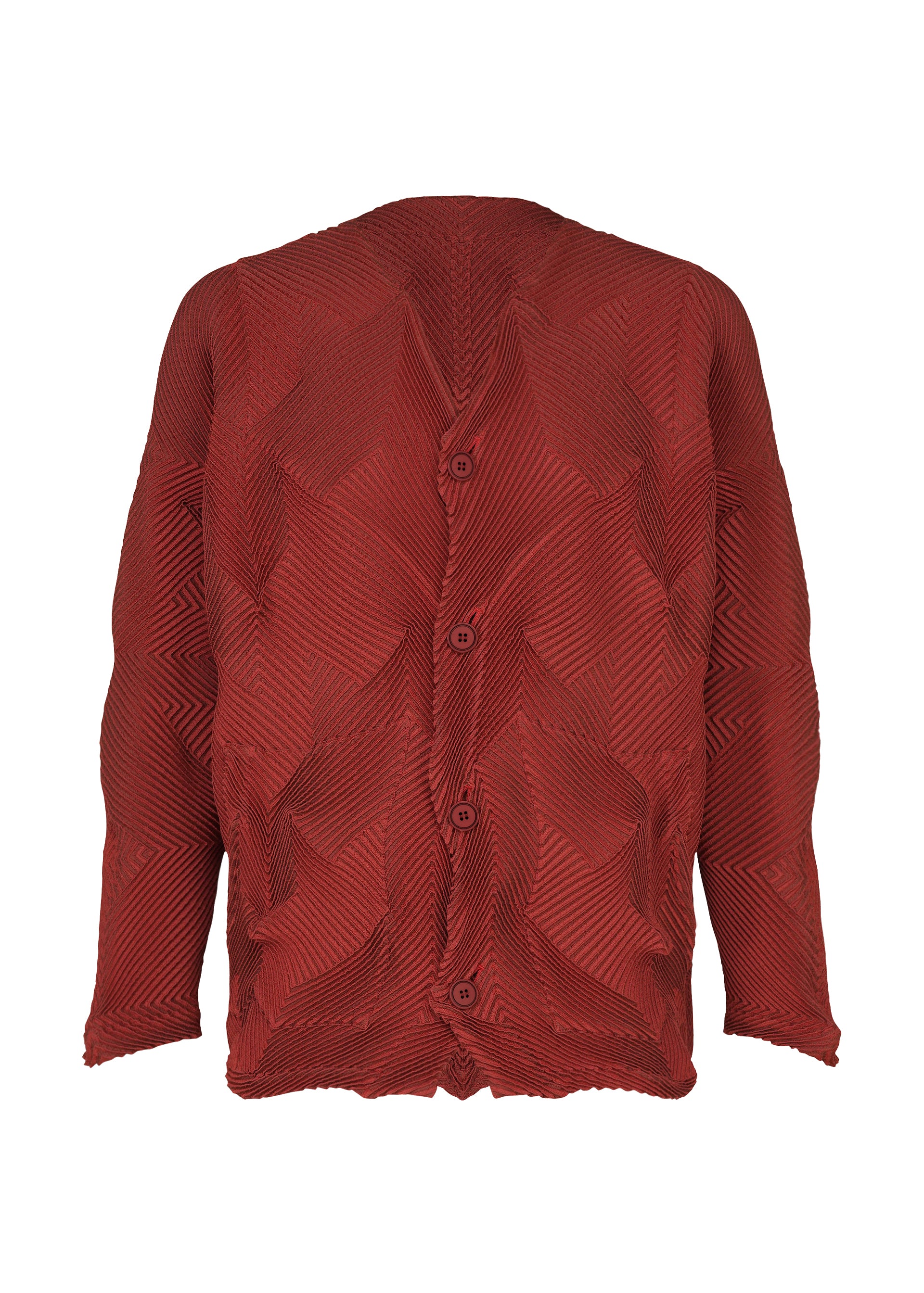 Issey Miyake Type-O 010-1 kardigan šedý vzorovaný