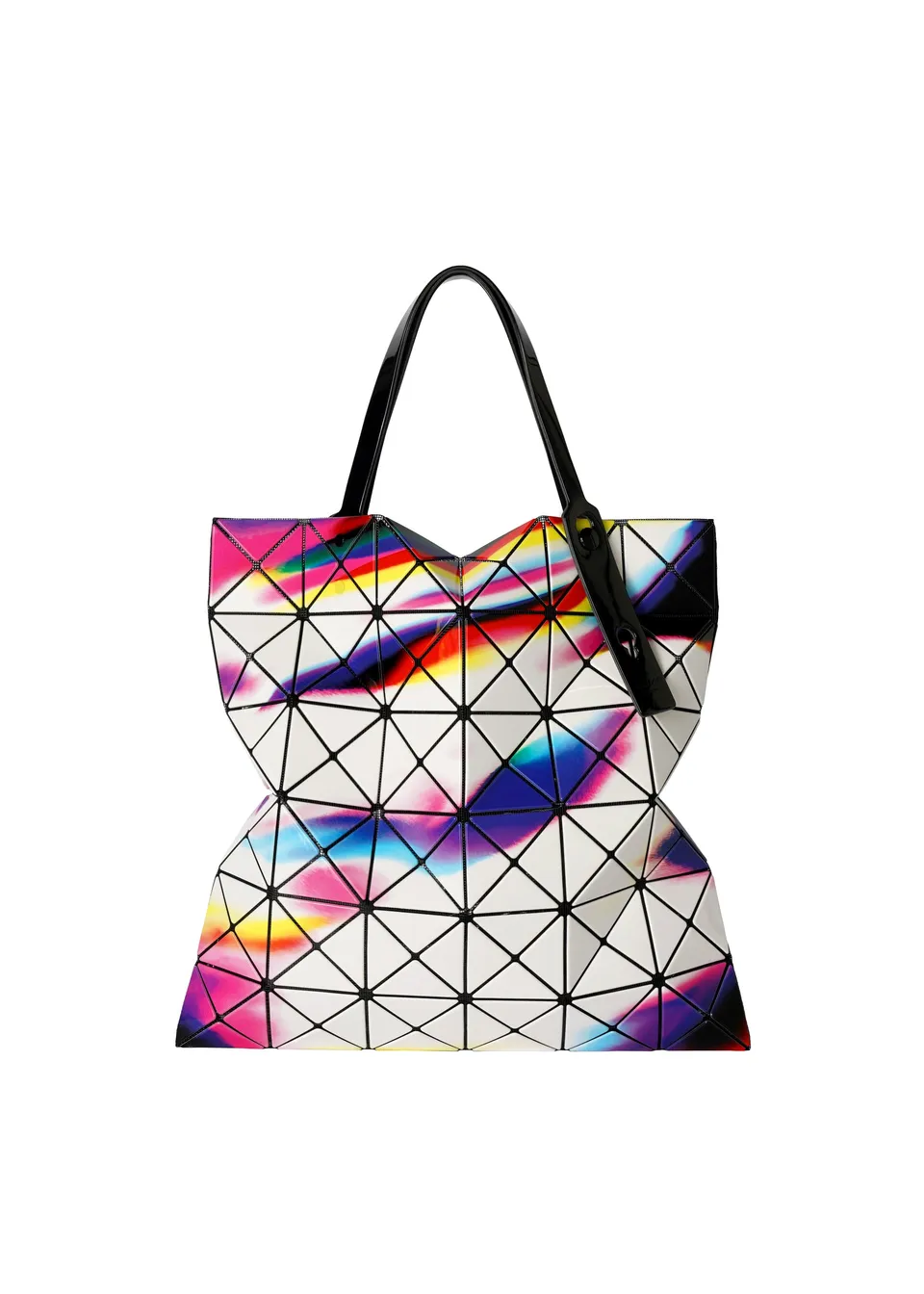 Issey Miyake Warp tote kabelka bílá s potiskem