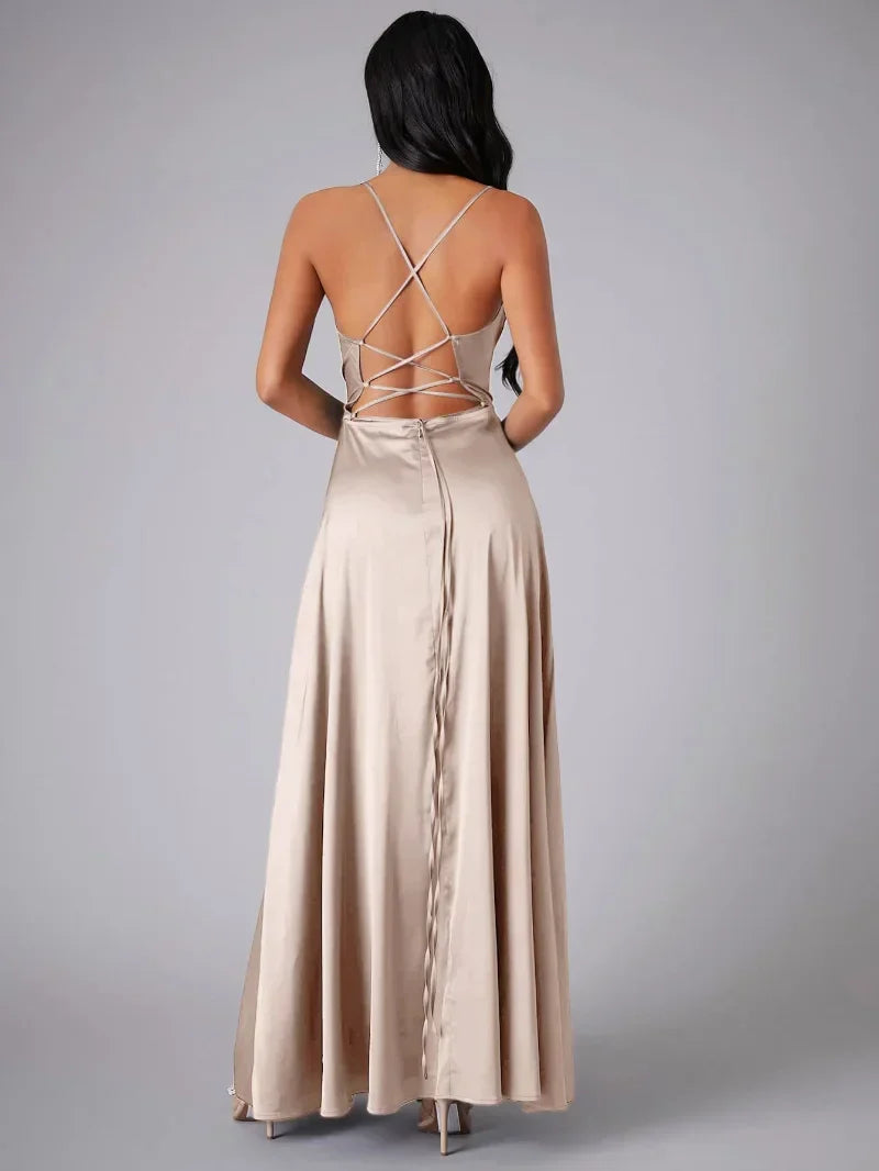 Norielle Bustier dlouhé šaty zelené s rozparkem