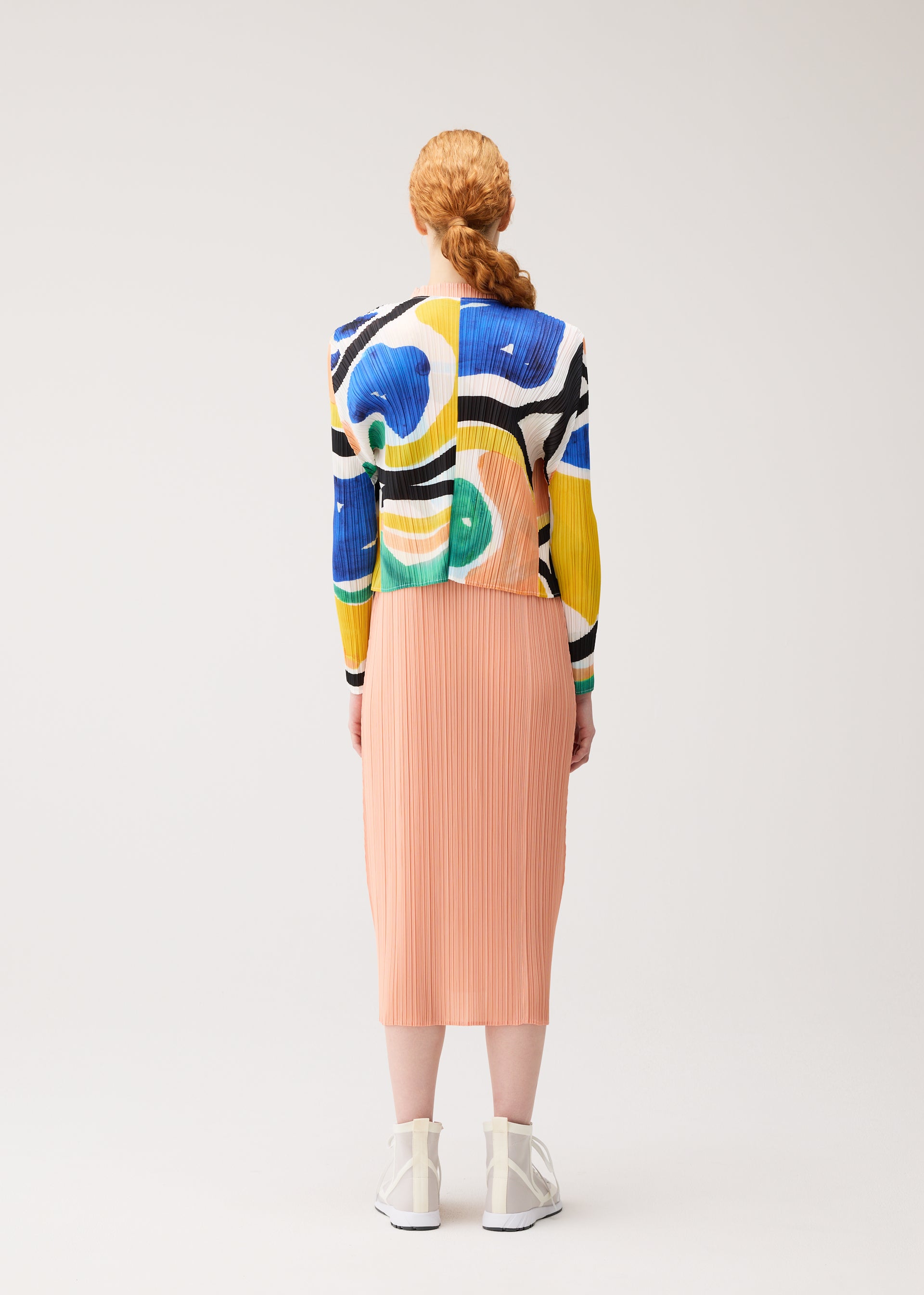 Pleats Please Issey Miyake Roll vzorovaný kardigan multi
