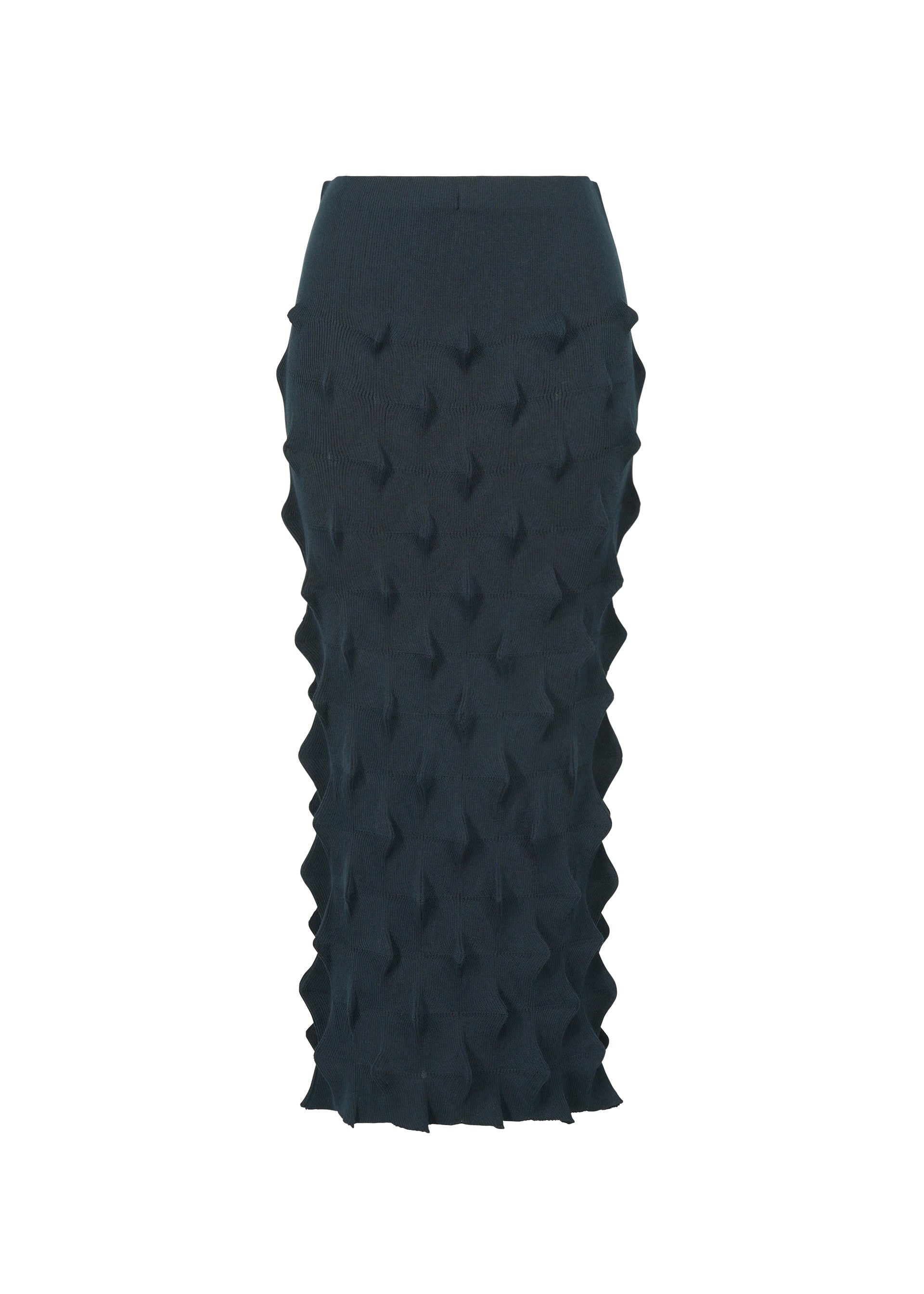 Issey Miyake HaaT Zig Zag Knit sukně bílá organická bavlna