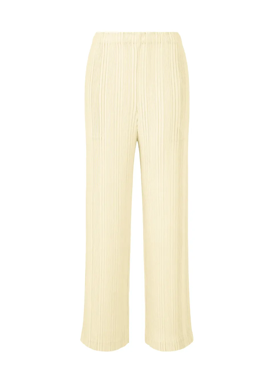 Issey Miyake Linen Like Rib Pleats plisované kalhoty ivory