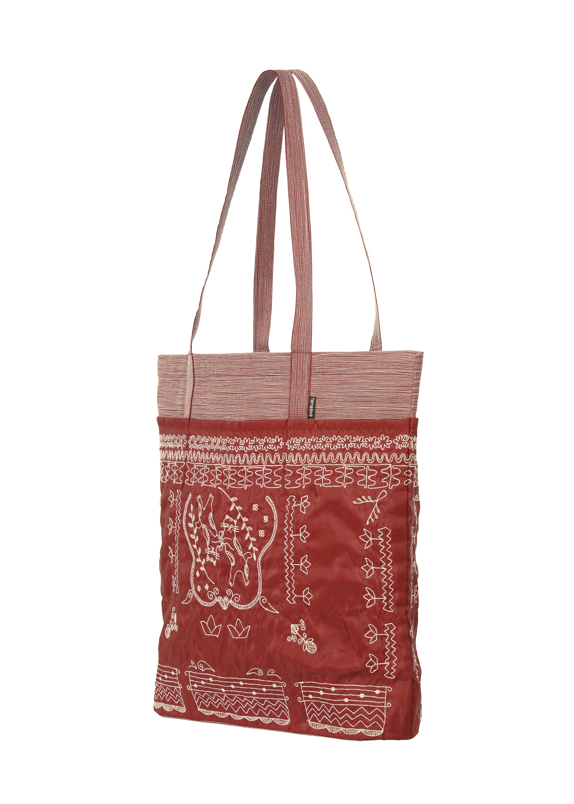 HaaT Issey Miyake Pocket Tote taška šedá s výšivkou