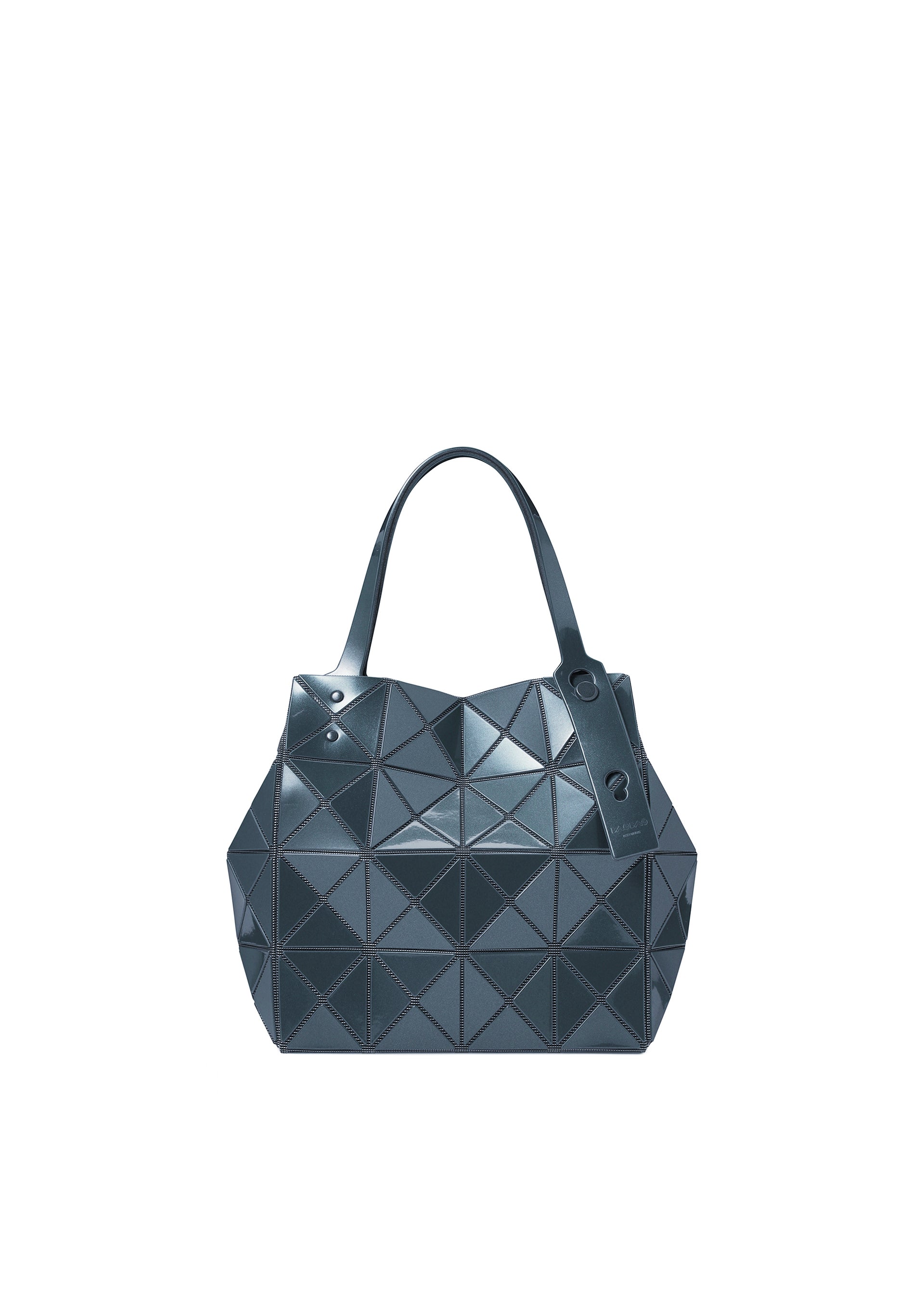 Issey Miyake Carat kabelka šedá metalická skládací