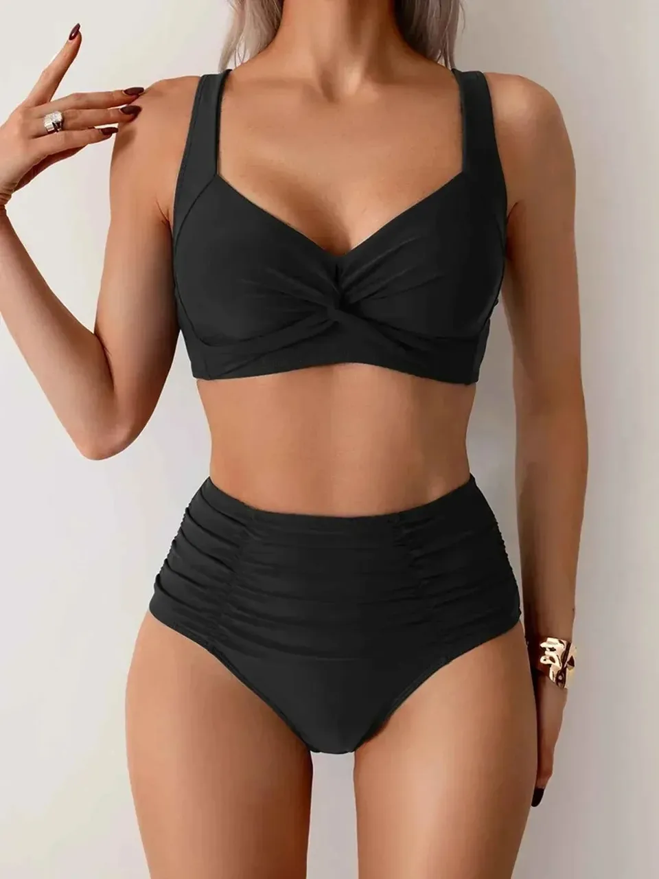 Norielle bikiny s vysokým pasem černé M