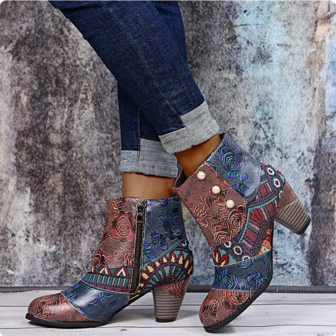 Norielle dámské patchwork kotníkové boty červené 38