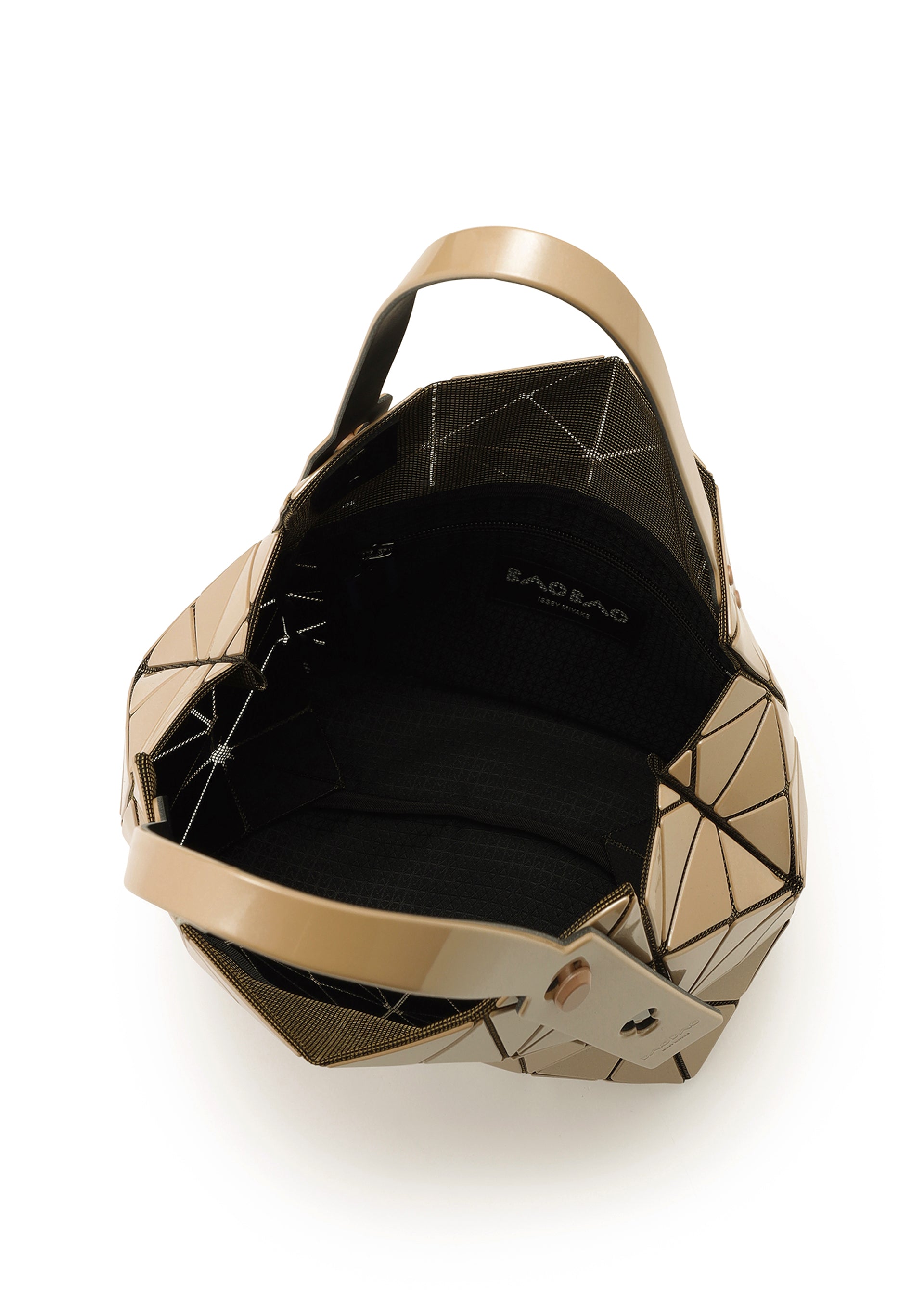 Issey Miyake Carat kabelka white beige metalická