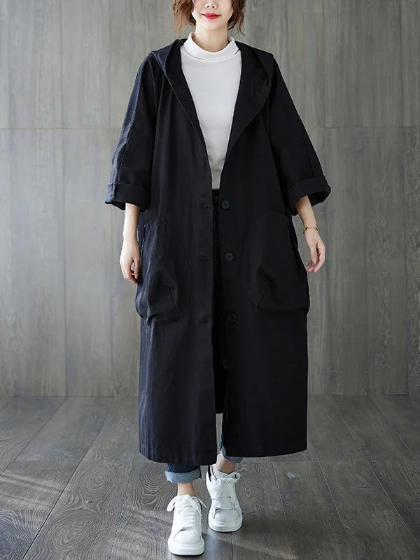Norielle cape kabát oversize béžový s kapucí