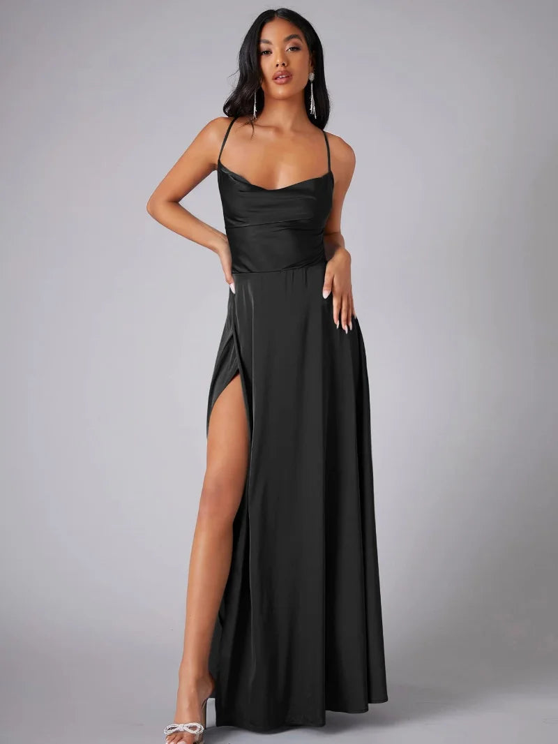 Norielle Bustier dlouhé šaty zelené s rozparkem