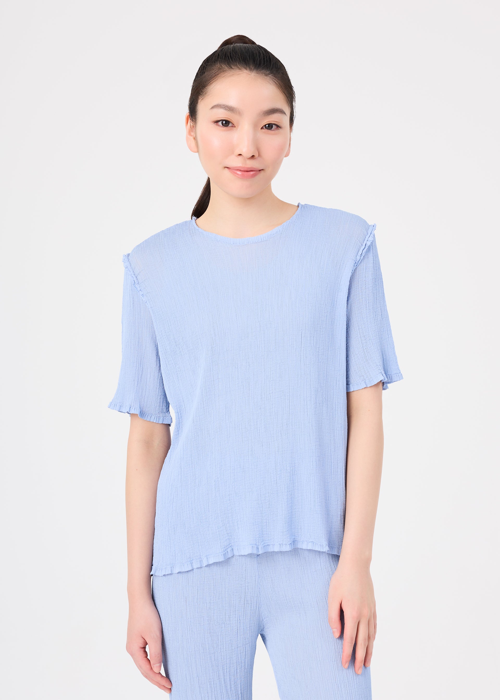 Issey Miyake See-Through Crepe top černá krep
