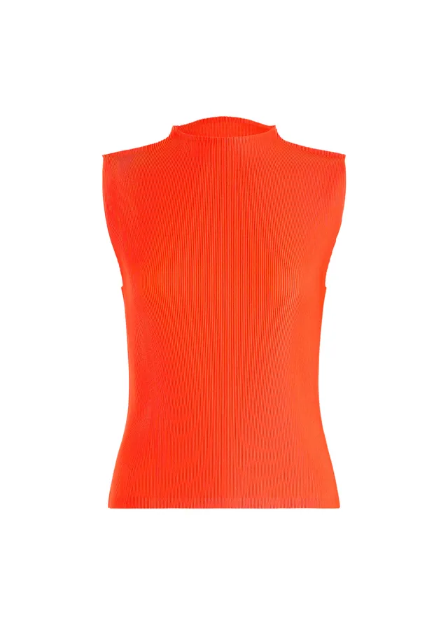 Issey Miyake Mist September plisovaný top bez rukávů oranžový