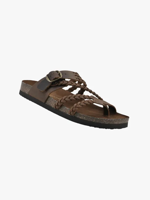 Norielle Tressé Boucle sandály béžové ploché