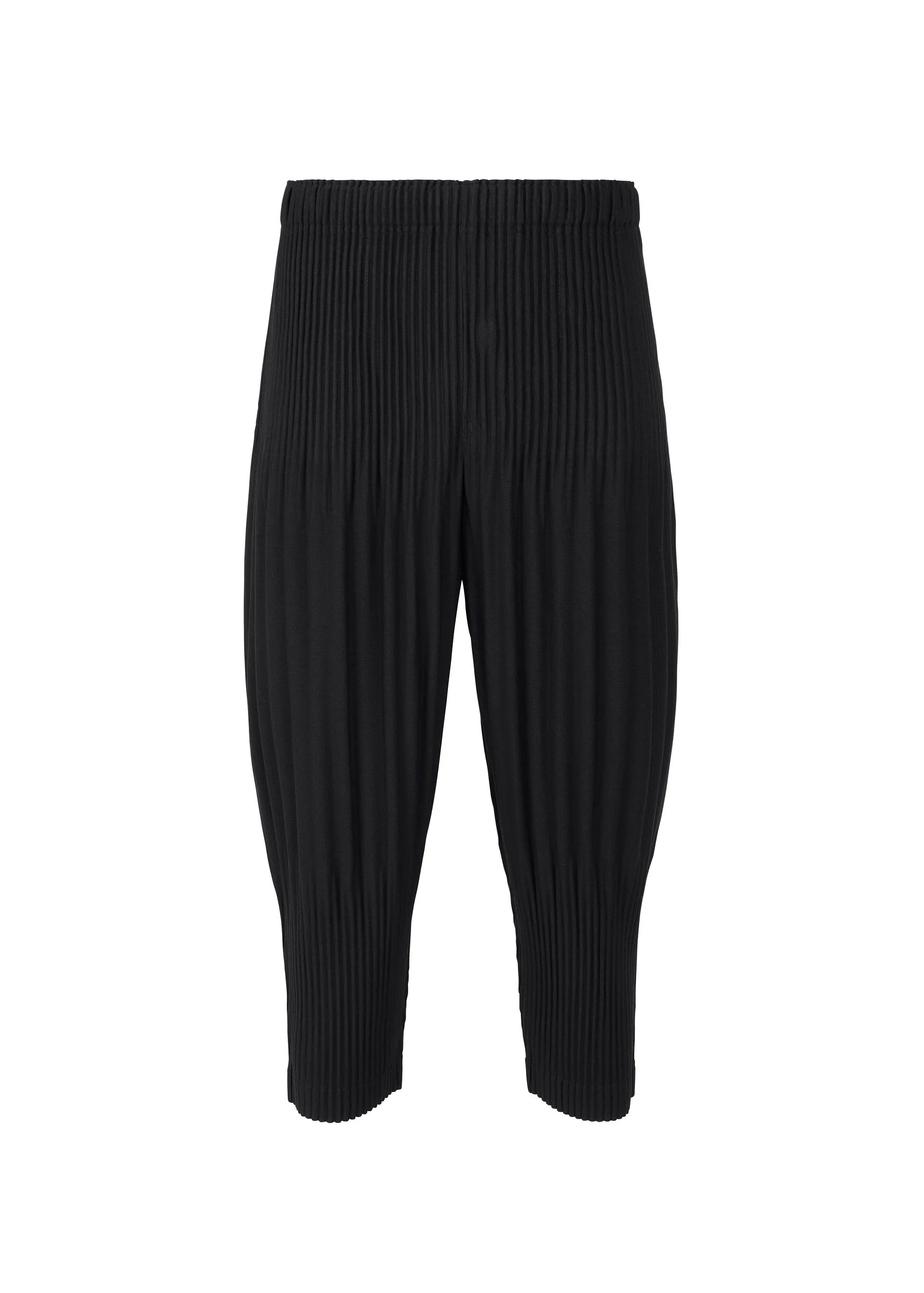 Issey Miyake Basics kalhoty černé cropped plisované