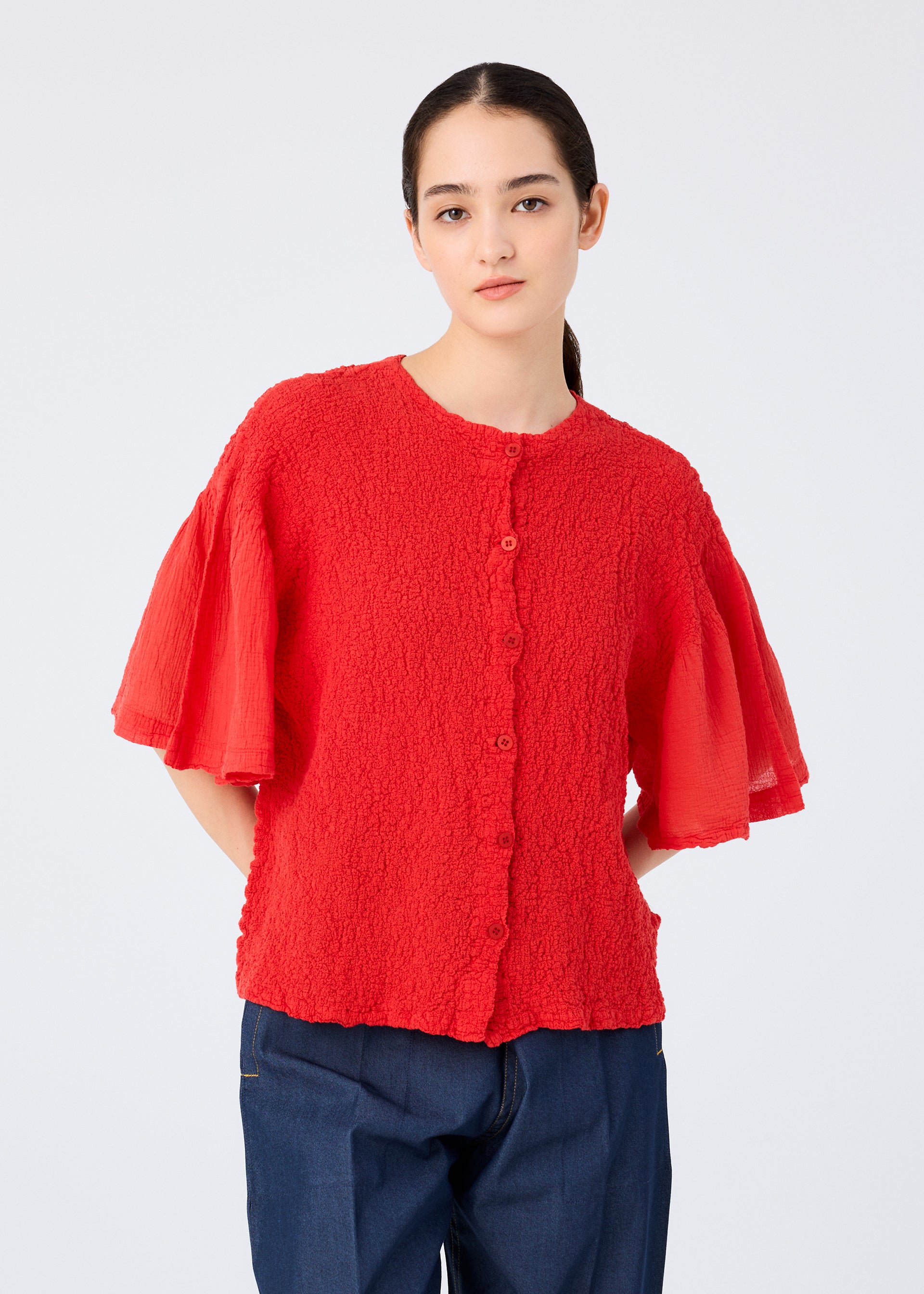 Issey Miyake Sheer Cauliflower kardigan černá