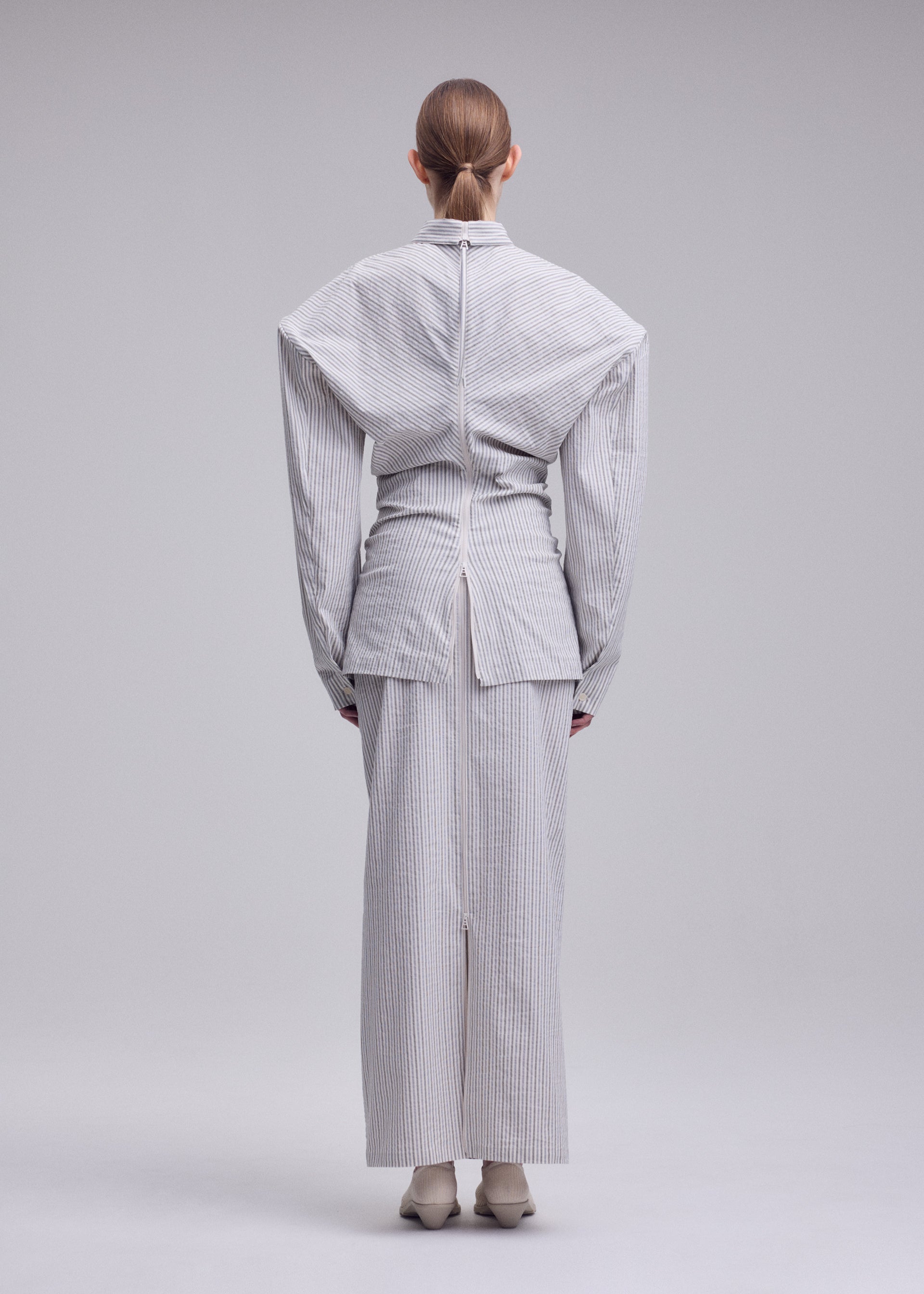 Issey Miyake Allow Stripe košile bílá proužek vel. 2