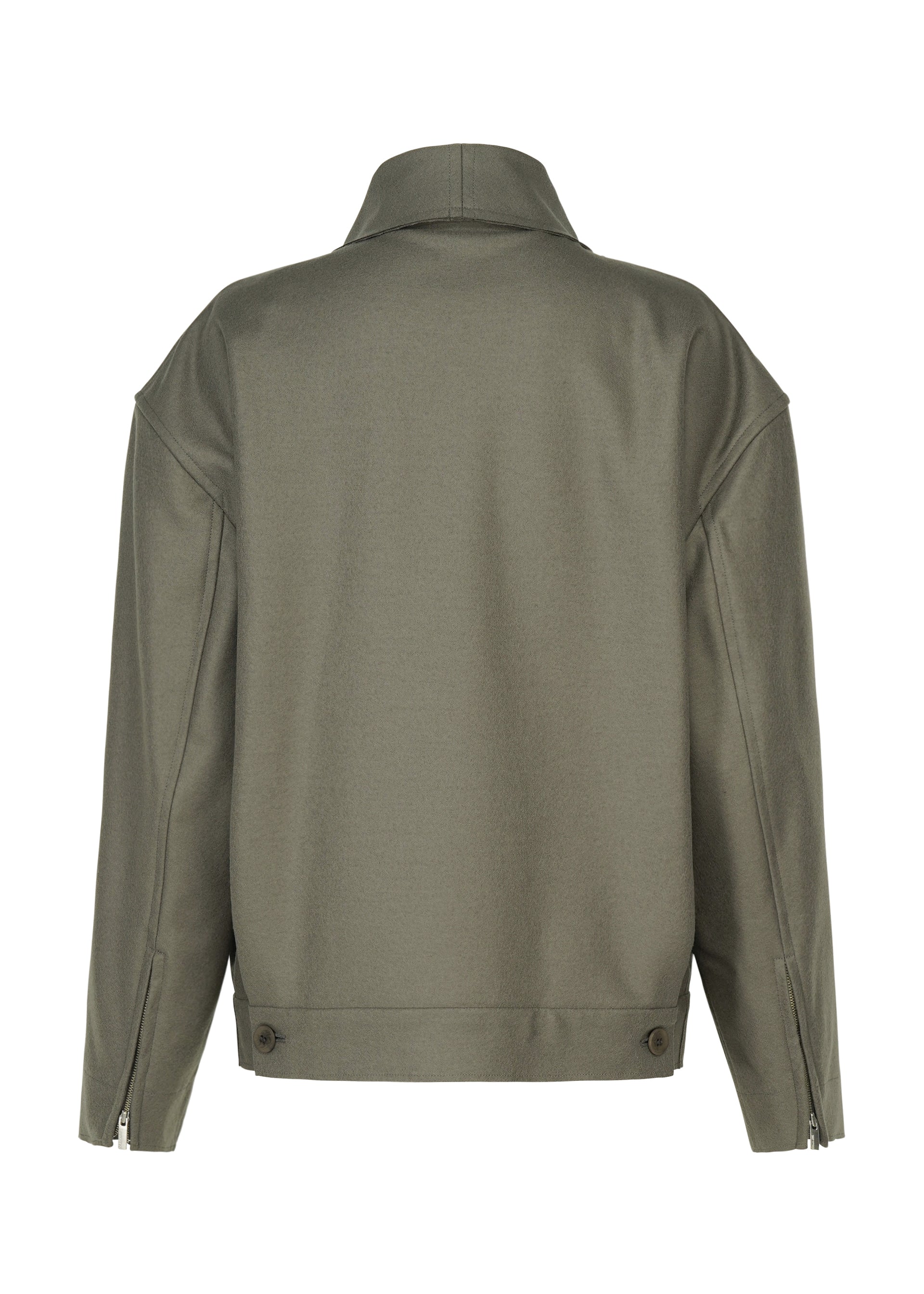 Issey Miyake SHELL bunda off-white vlněný úplet