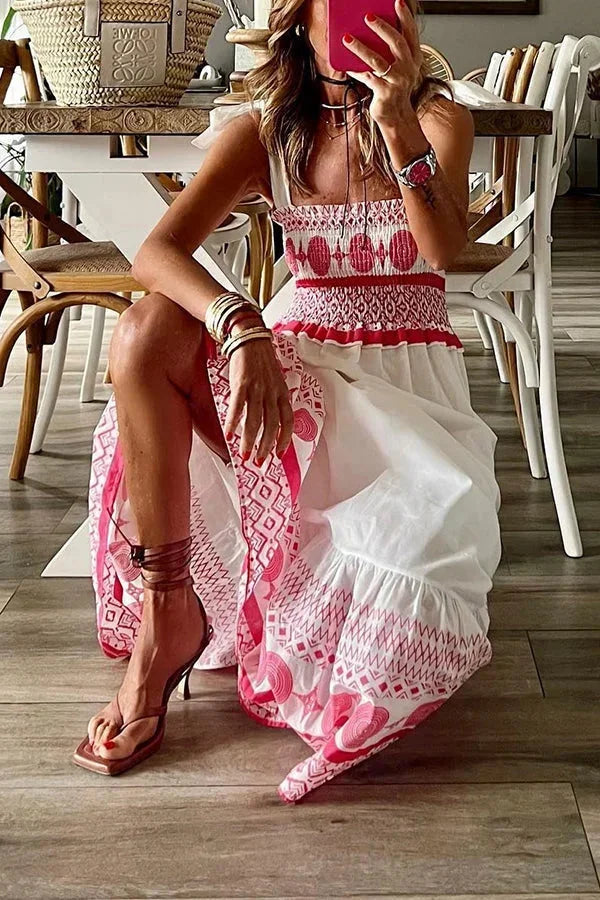 Norielle šaty dlouhé růžové vyšívané maxi