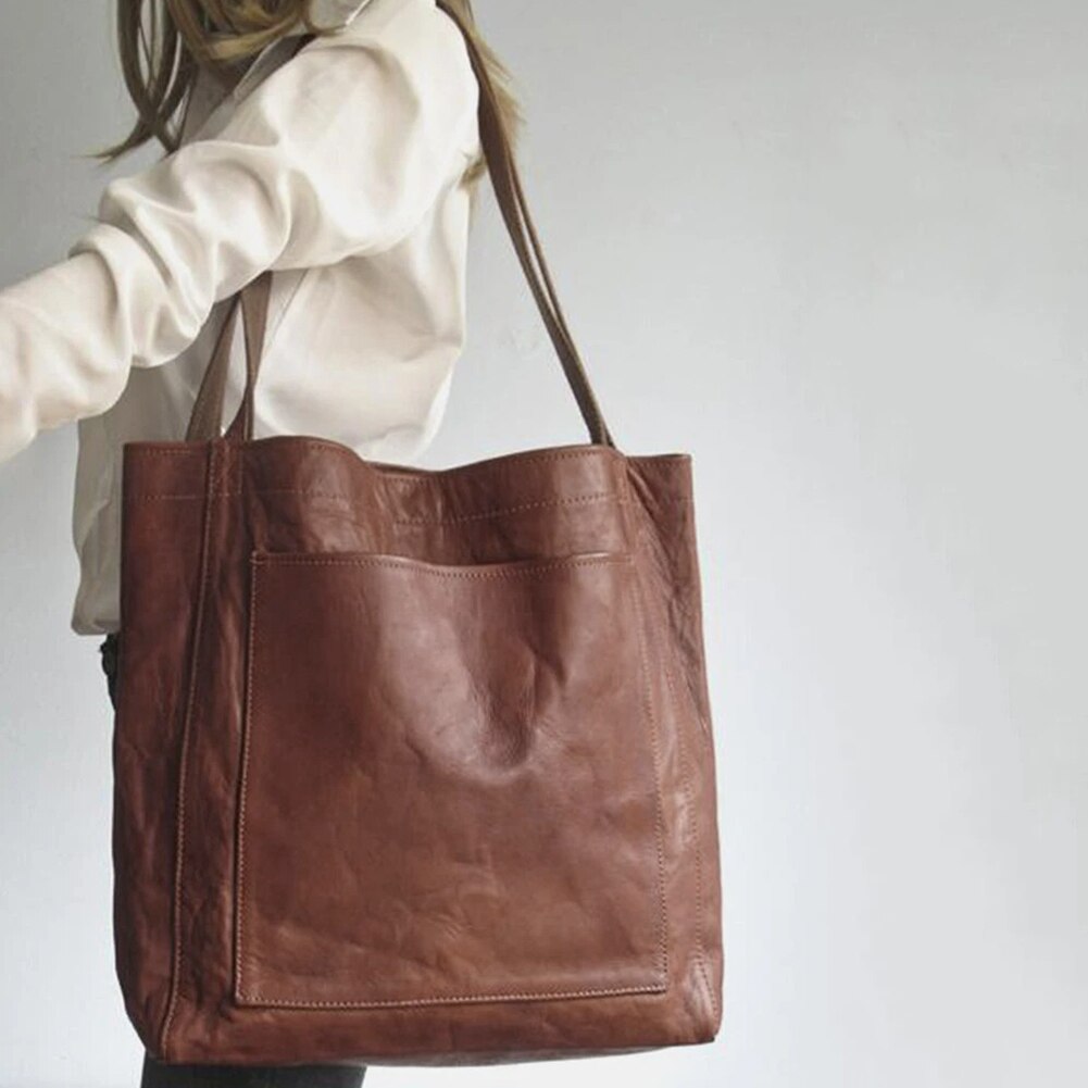 Norielle velká hnědá kabelka shopper na rameno