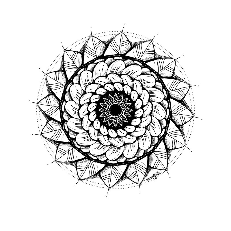 Magifešn Mandala povlak 50x50 Nightflower černá