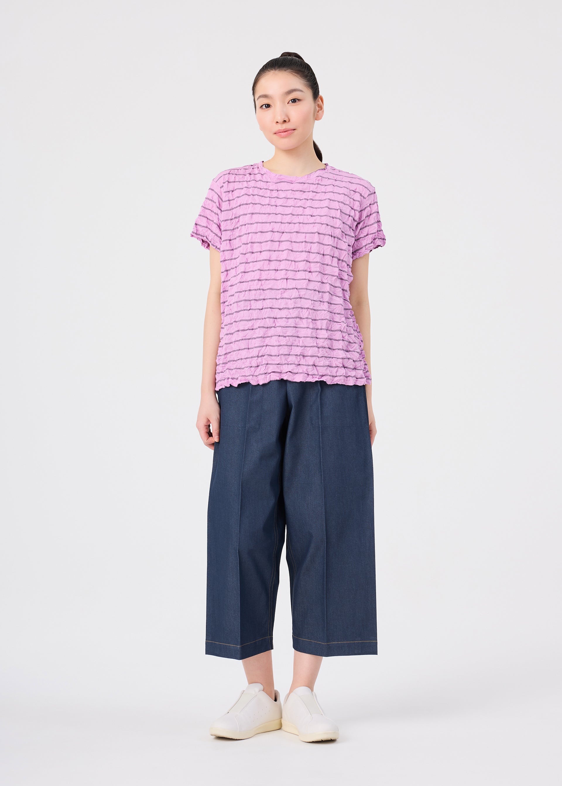 me Issey Miyake Stripe Meringue pruhované tričko