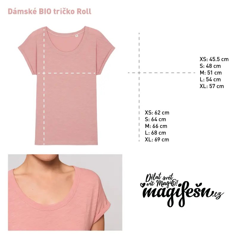 Magifešn BIO Tričko ROLL Jsem víla, vole! Maková splývavé