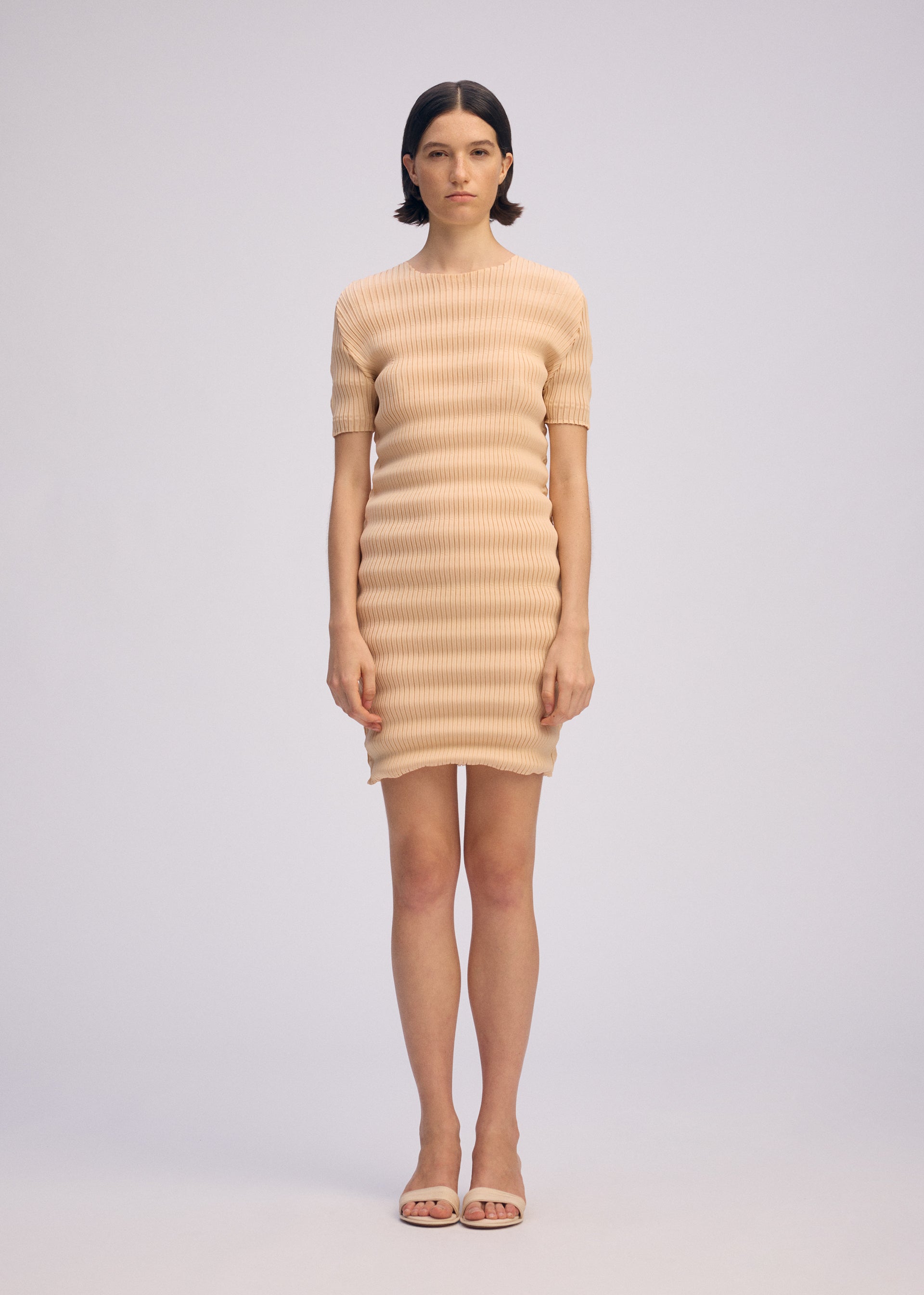 Issey Miyake Spring Pleats minišaty černé plisované