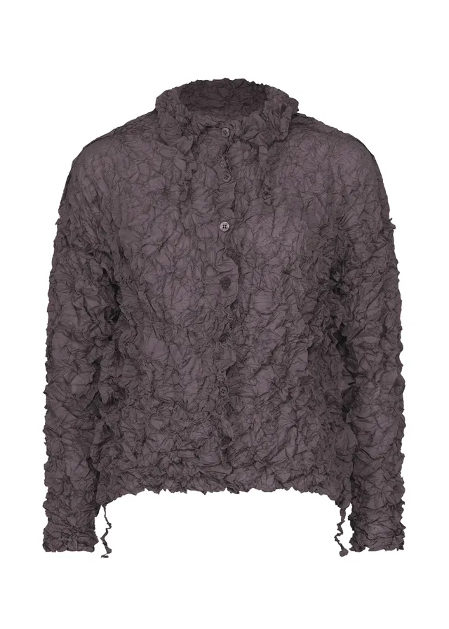 Issey Miyake Meringue Top dámský kardigan taupe řasený