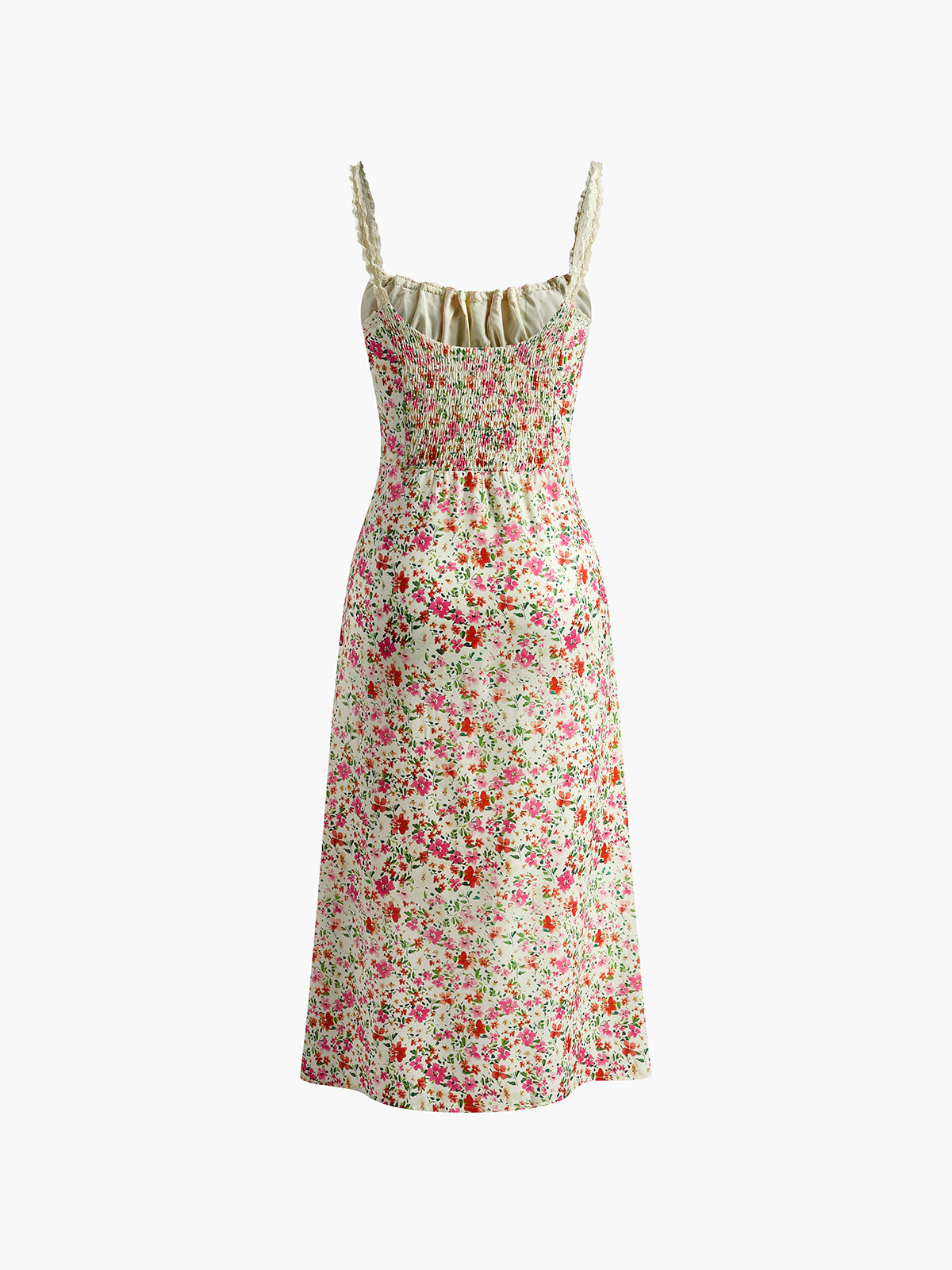 Norielle Elodie midi šaty s květy béžové lehké