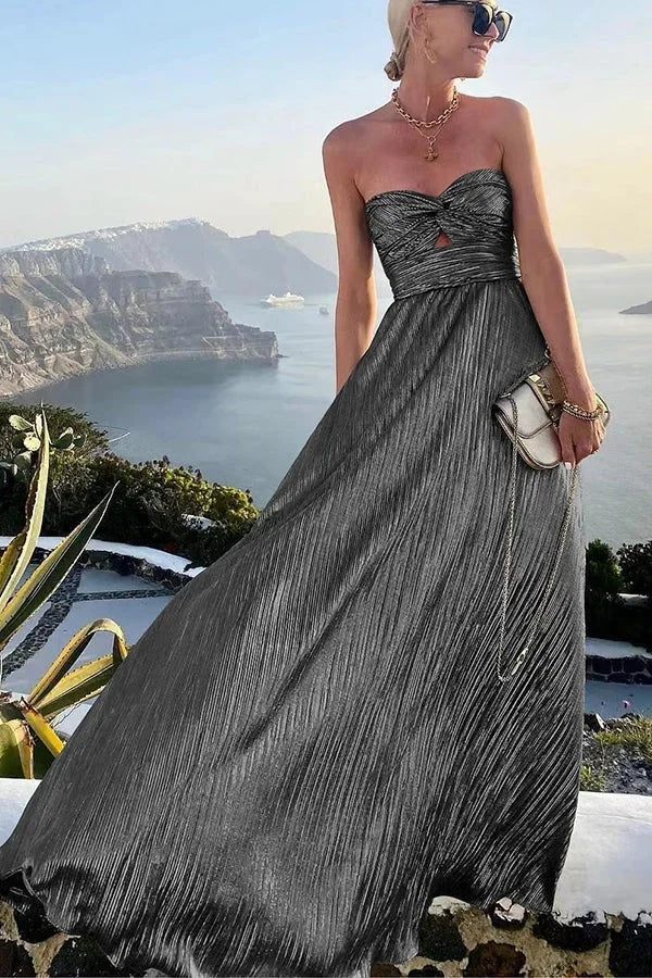 Norielle bustier plisované šaty dlouhé modré společenské