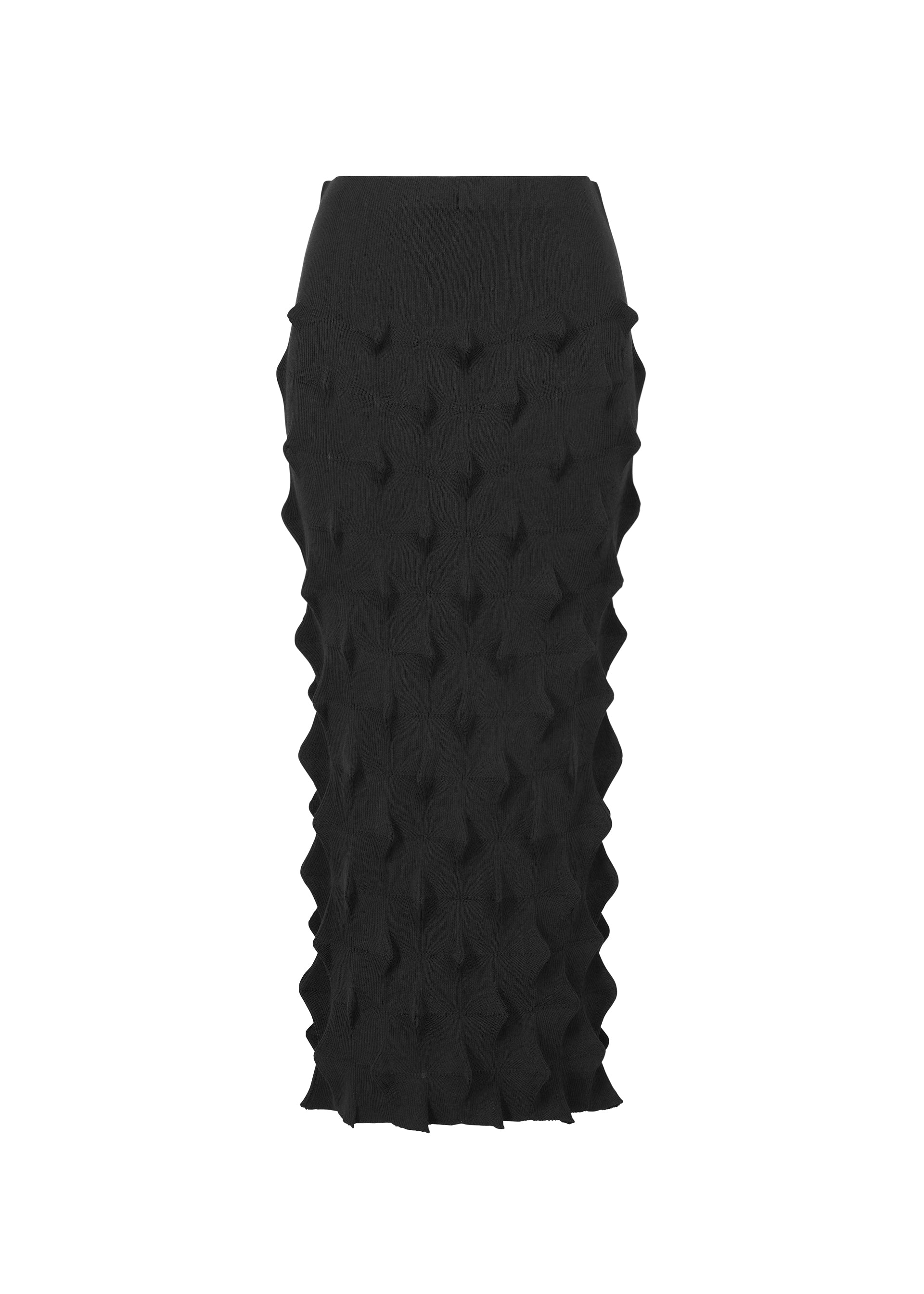 Issey Miyake HaaT Zig Zag Knit sukně bílá organická bavlna