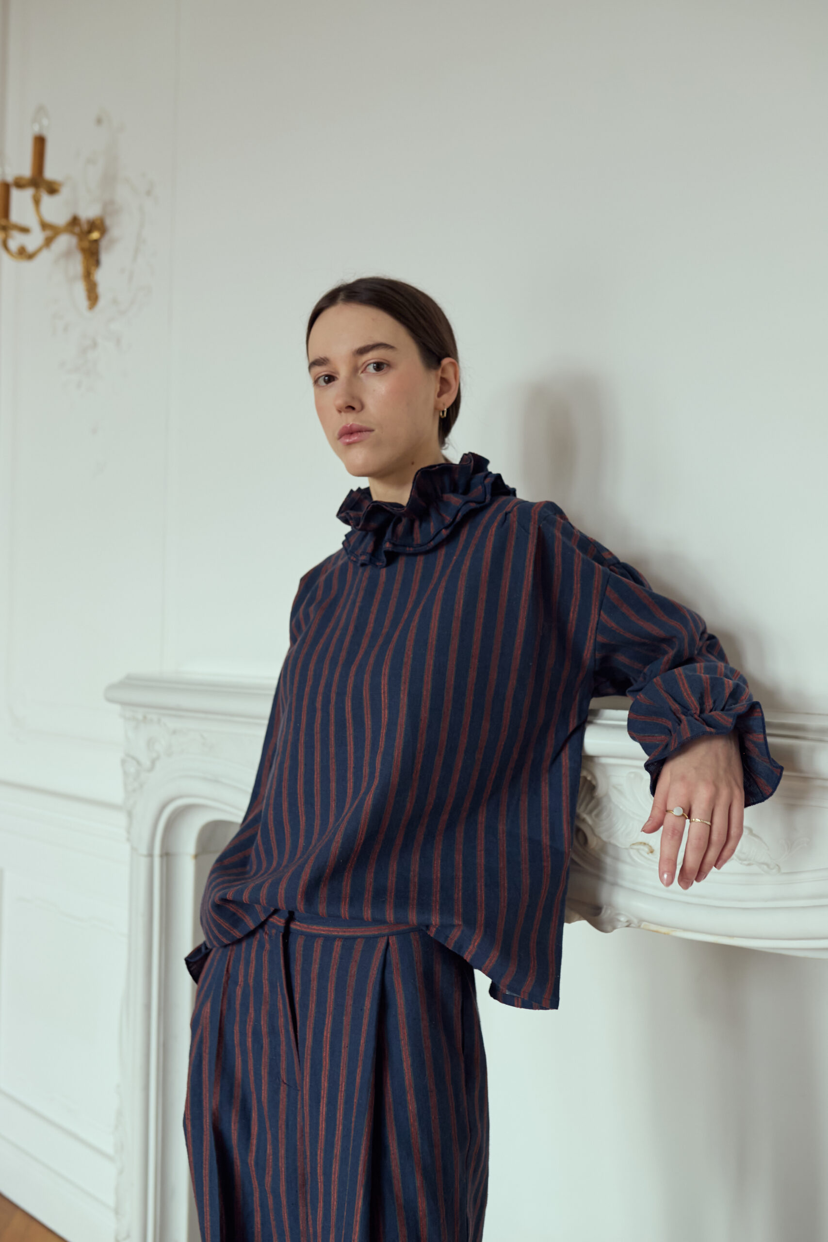 AURELIA & ZWEI FRAUEN Tessa Vintage kalhoty proužek