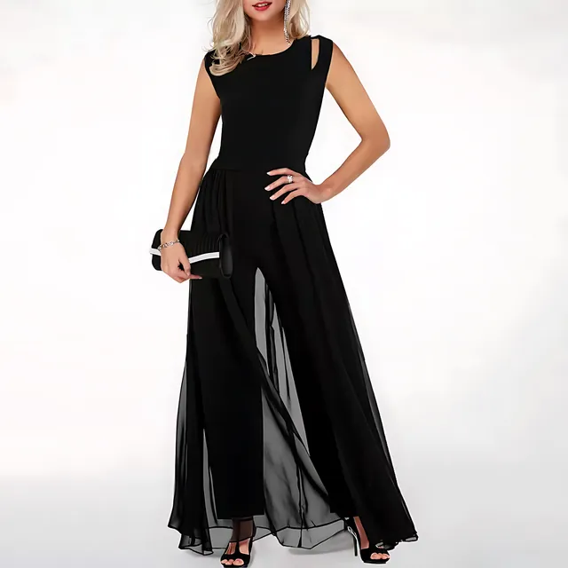 Norielle Elegance Soirée dámský overal černý bez rukávů