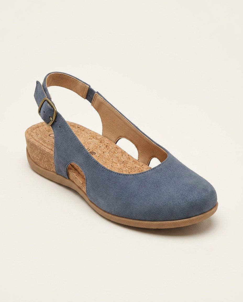 Norielle slingback baleríny béžové vykrojené