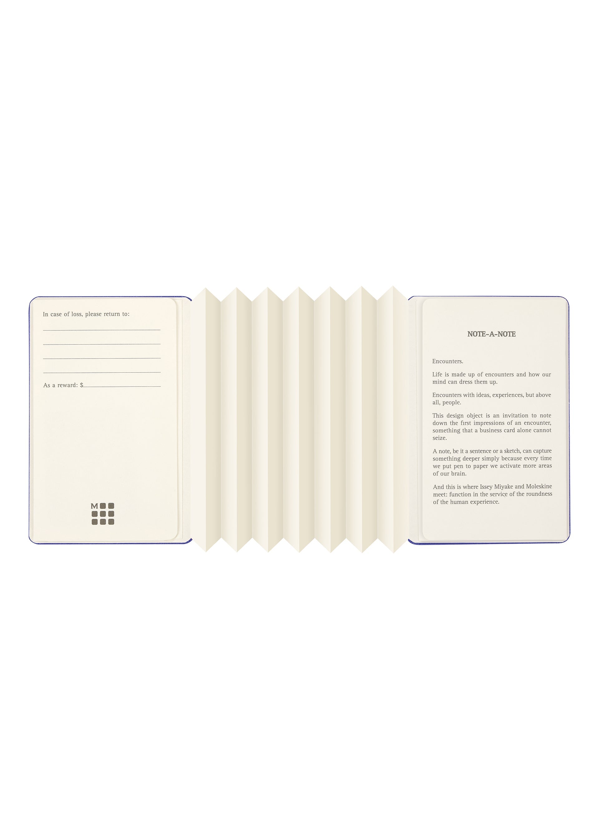 Issey Miyake Moleskine Note-a-Note zápisník modrý na karty