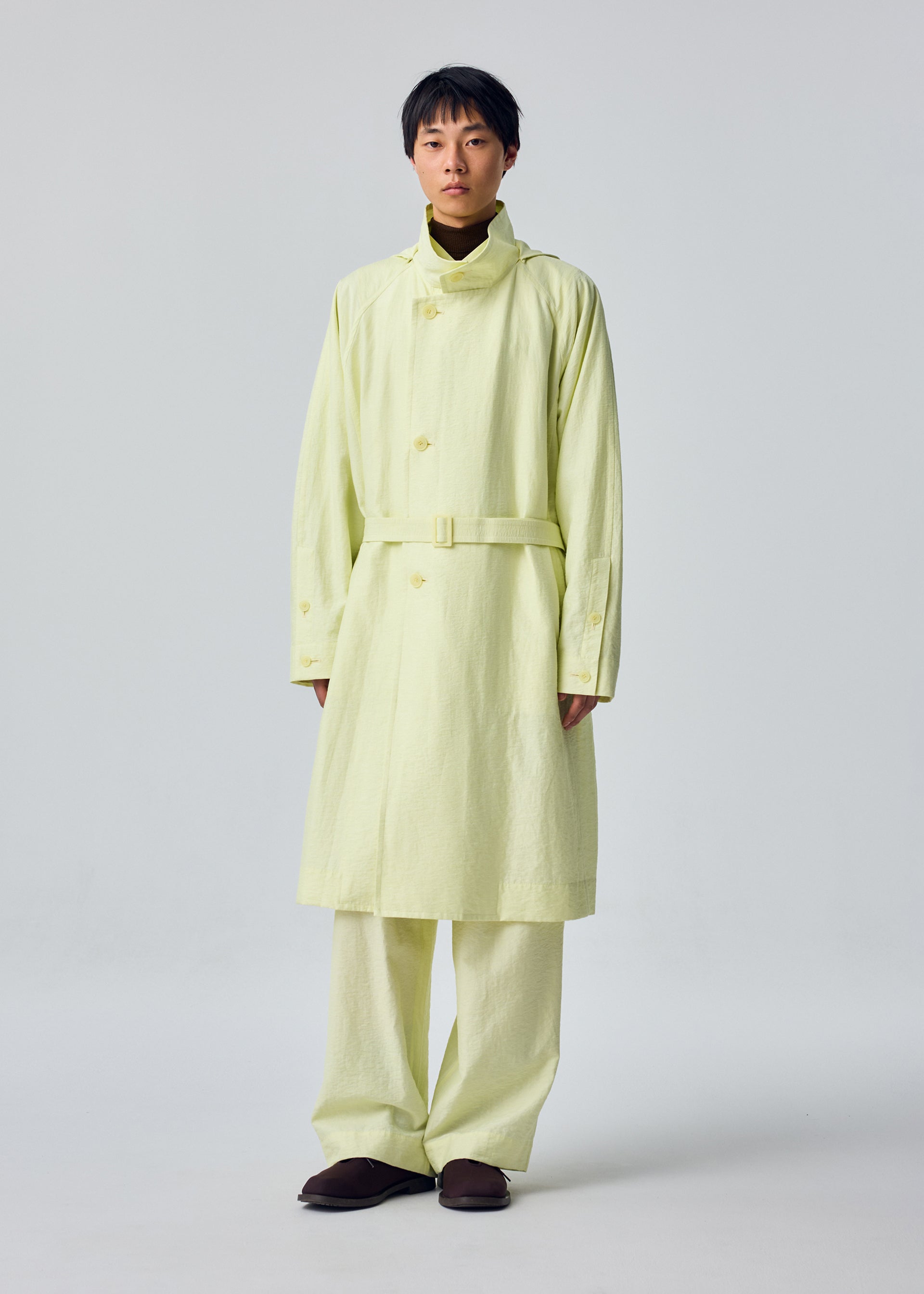 Issey Miyake Opacity kabát černý s kapucí vel. 1 průsvitný