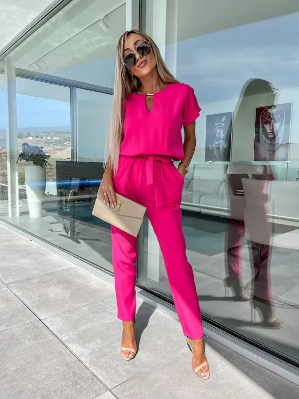 Norielle souprava kalhoty a top černá volná 2dílná