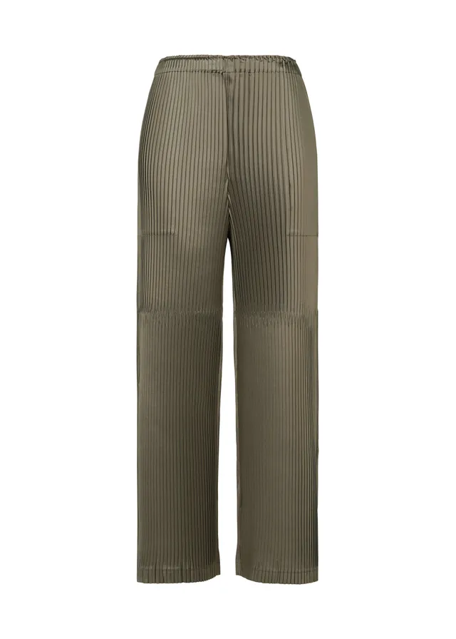 Issey Miyake GLOSSED PANELS PLEATS kalhoty šedé lesklé