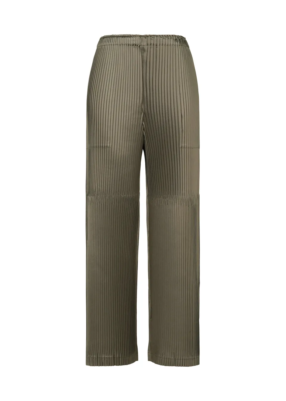 Issey Miyake GLOSSED PANELS PLEATS kalhoty šedé lesklé