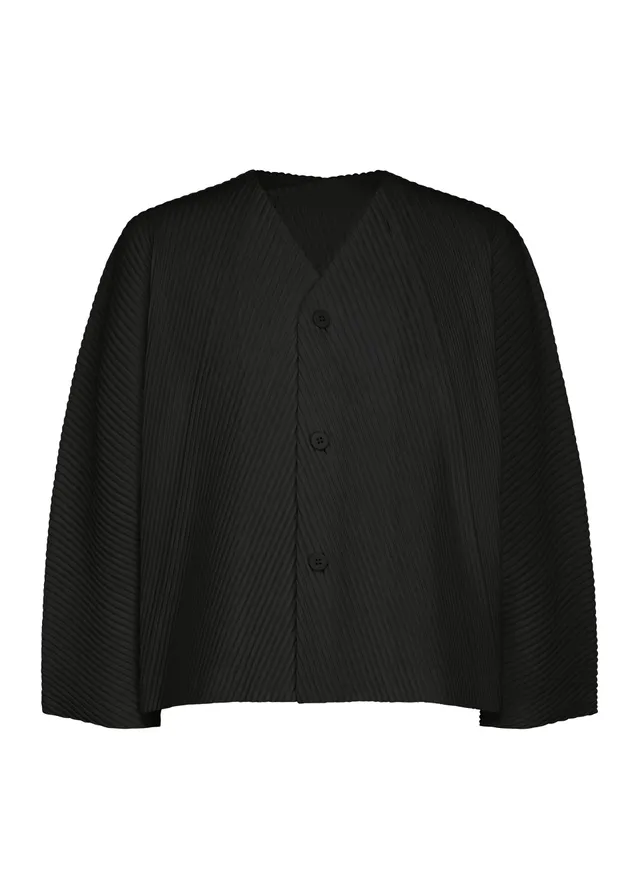 Issey Miyake Homme Plissé Slash kardigan Black plisovaný
