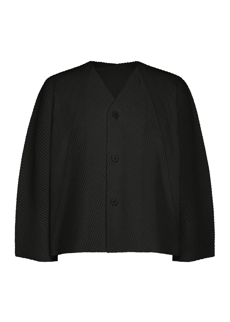 Issey Miyake Homme Plissé Slash kardigan Black plisovaný