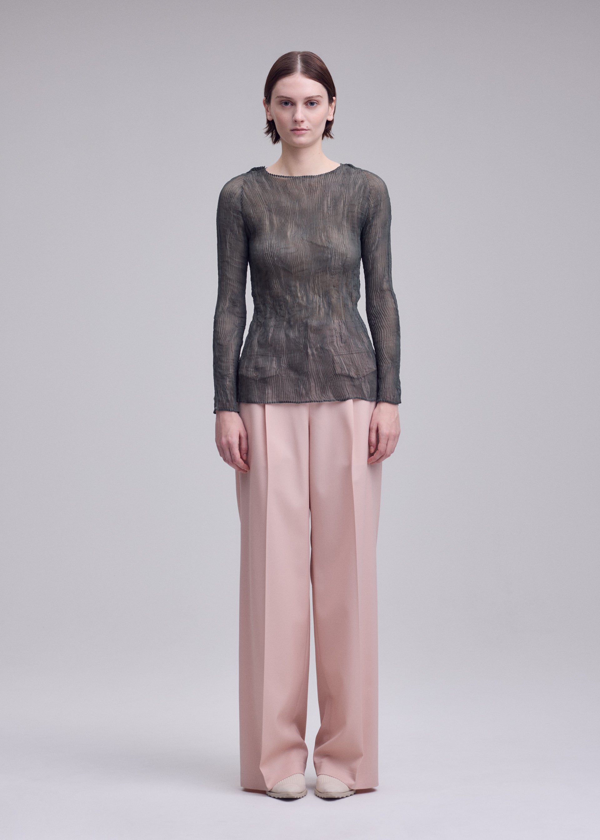 Issey Miyake Chiffon Twist IM63FJ415 top Gray 2 šifon