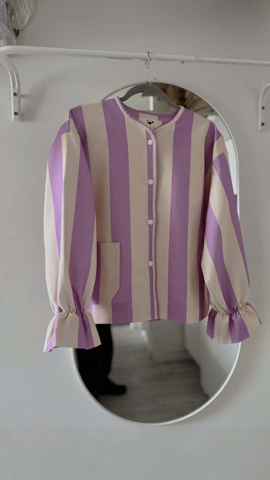 Aurelia & Zwei Frauen Creme Rose Stripes bunda pruhovaná