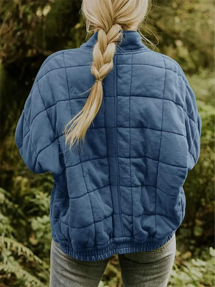 Norielle prošívaná bunda krátká černá na knoflíky