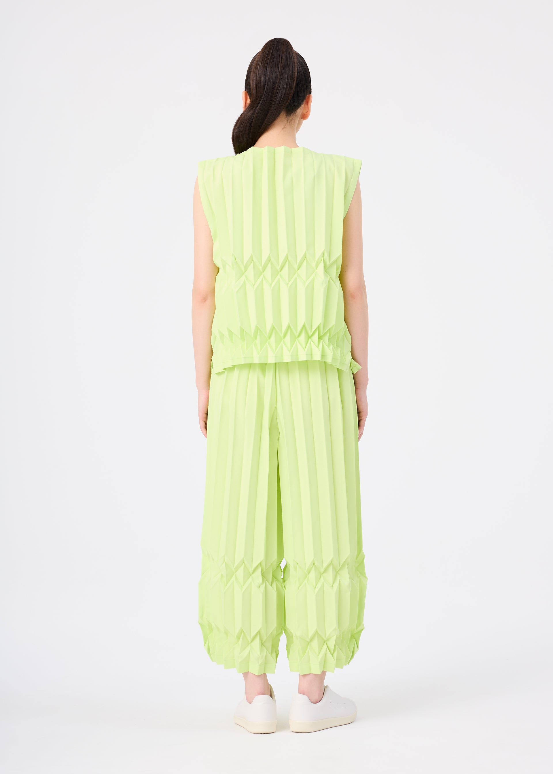 Issey Miyake Tree Pleats kalhoty černé široké plisované