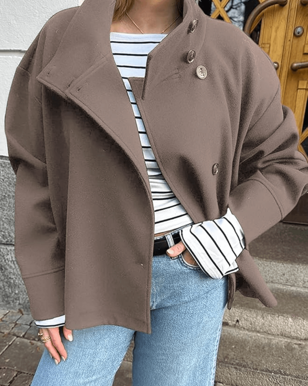 Norielle Wool-Style vlněná bunda černá